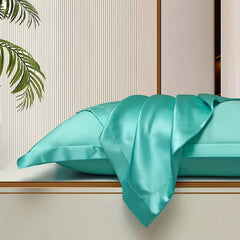 GLOSSIVA - Silk-Blend Pillowcase Pair for Artful Seating Accents