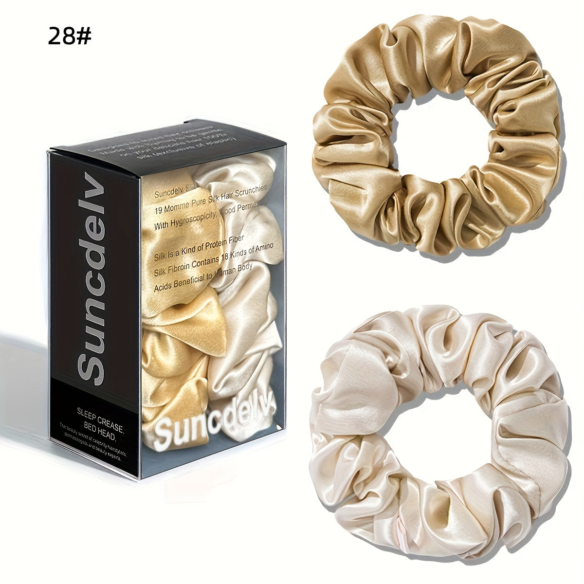VELUNEA - Silk Scrunchie Duo for Gentle Crease-Free Styling