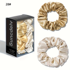 VELUNEA - Silk Scrunchie Duo for Gentle Crease-Free Styling