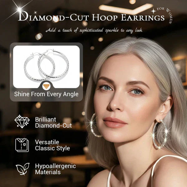 LUMEVRA - Diamond-Cut Hoop Earrings That Catch the Light