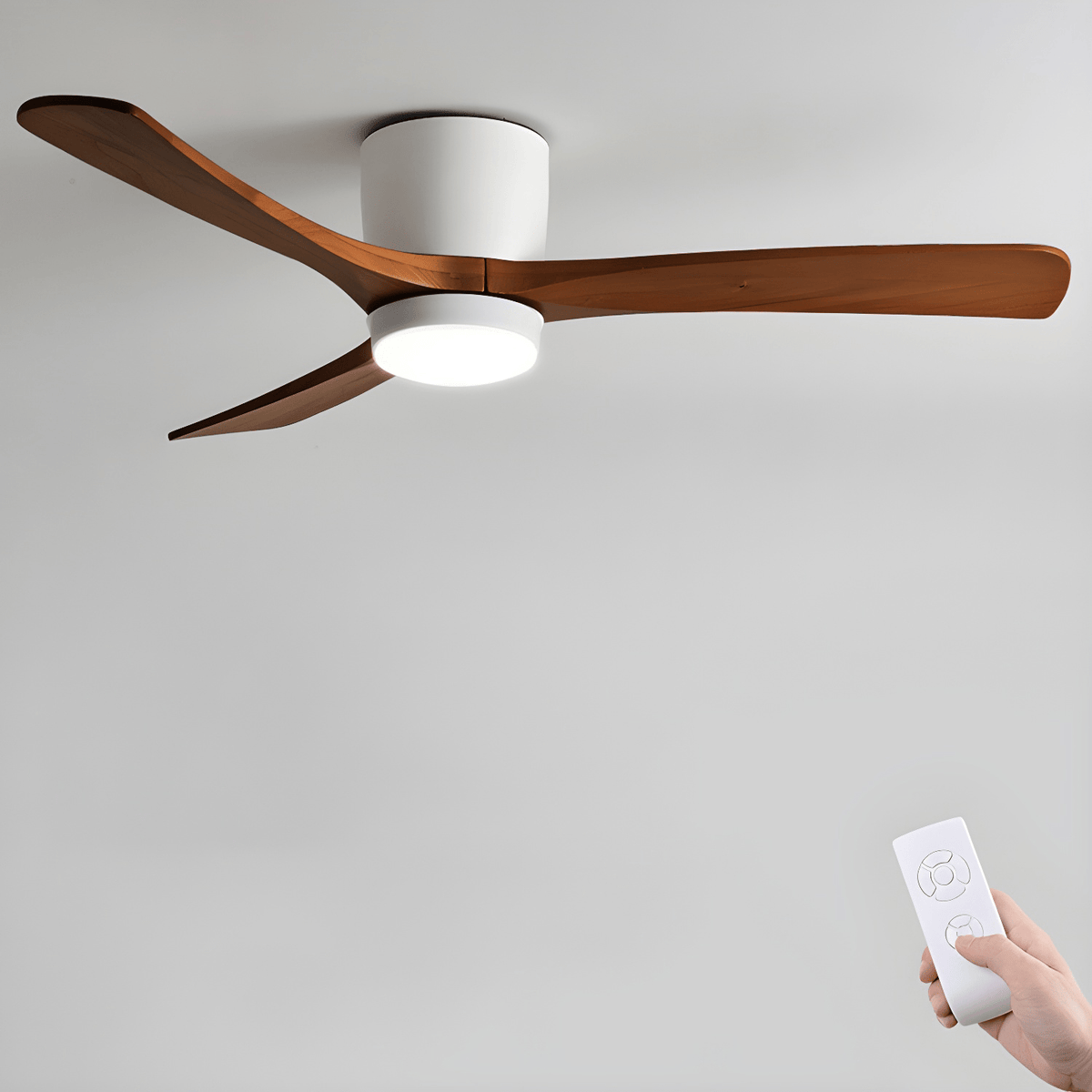 VAYLORA - Sculptural Wooden Ceiling Fan Light for Quiet Comfort