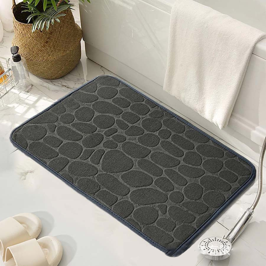 PEBLORA - Sculpted Bath Mat for Dry Floors and Safer Steps