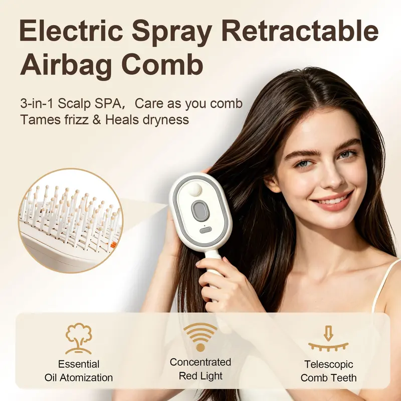 TANGLIVA - Electric Mist Brush for Gentle Detangling and Frizz Control