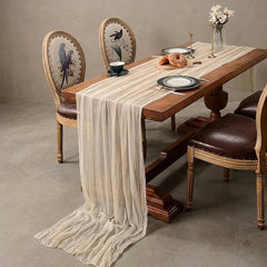 GAUZELLE - Cheesecloth Table Runner for Graceful Table Styling