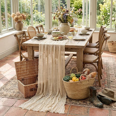 GAUZELLE - Cheesecloth Table Runner for Graceful Table Styling