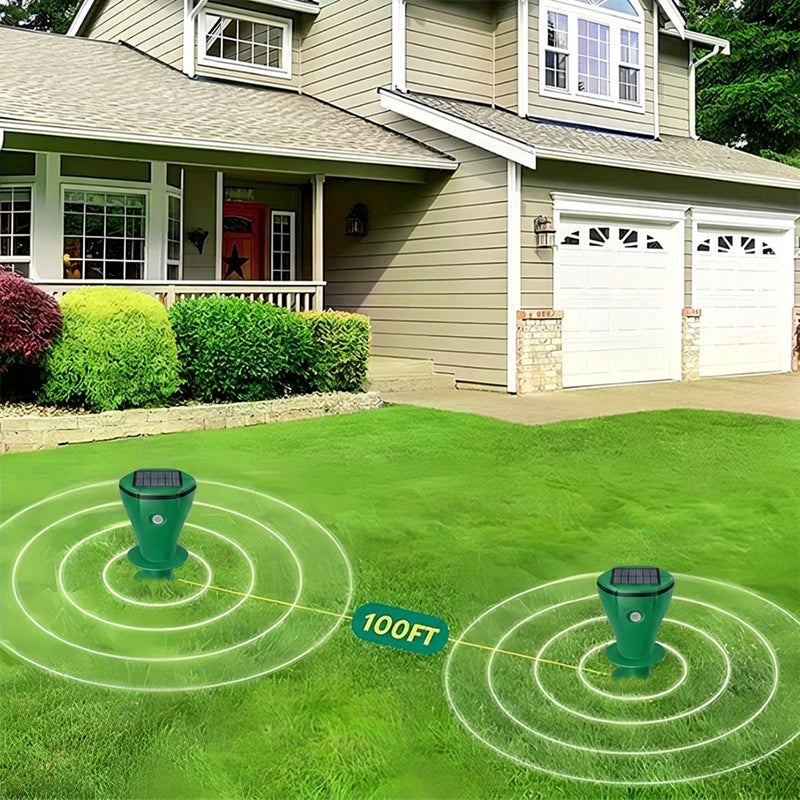 MOLVERRA - Solar Mole Repeller for Quiet Garden Protection