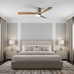 VAYLORA - Sculptural Wooden Ceiling Fan Light for Quiet Comfort
