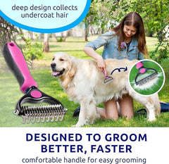 COATGUARD - Dual-Sided Pet Comb for Easy Deshedding and Detangling