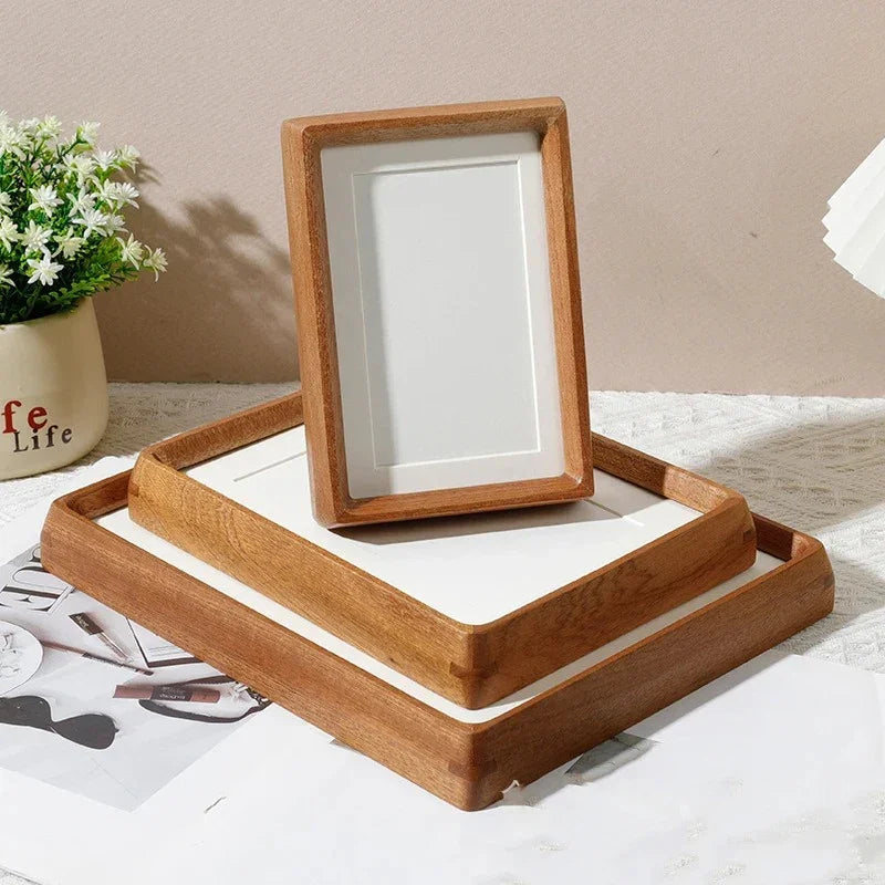 KERVILO - Sculptural Wood Photo Frame for Anchored Tabletop Display