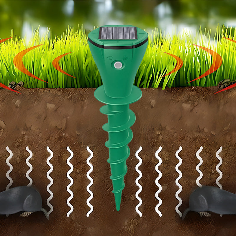 MOLVERRA - Solar Mole Repeller for Quiet Garden Protection