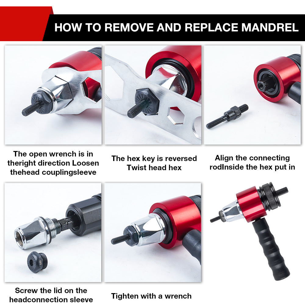 RIVELIQ - Drill Rivet Nut Adapter for Fast Work in Tight Spaces