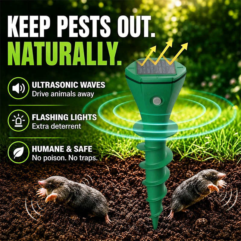 BURROVA - Solar Animal Repellent for Protecting Lawns and Gardens
