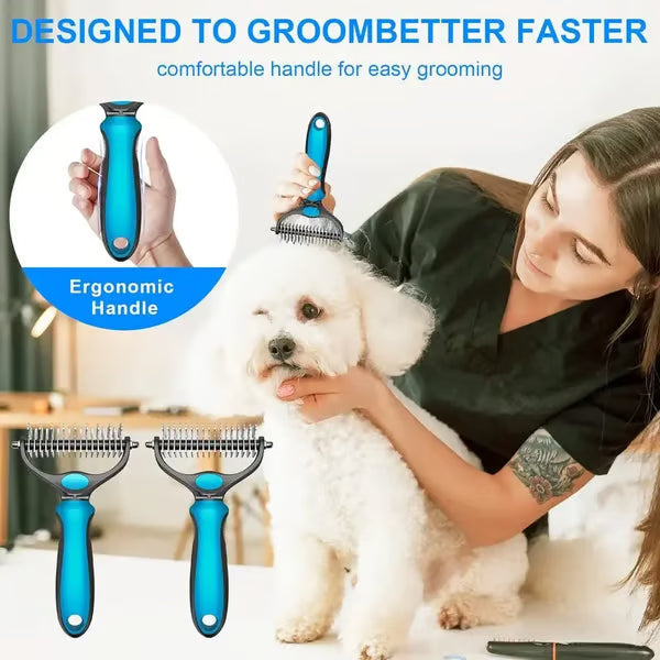 COATGUARD - Dual-Sided Pet Comb for Easy Deshedding and Detangling