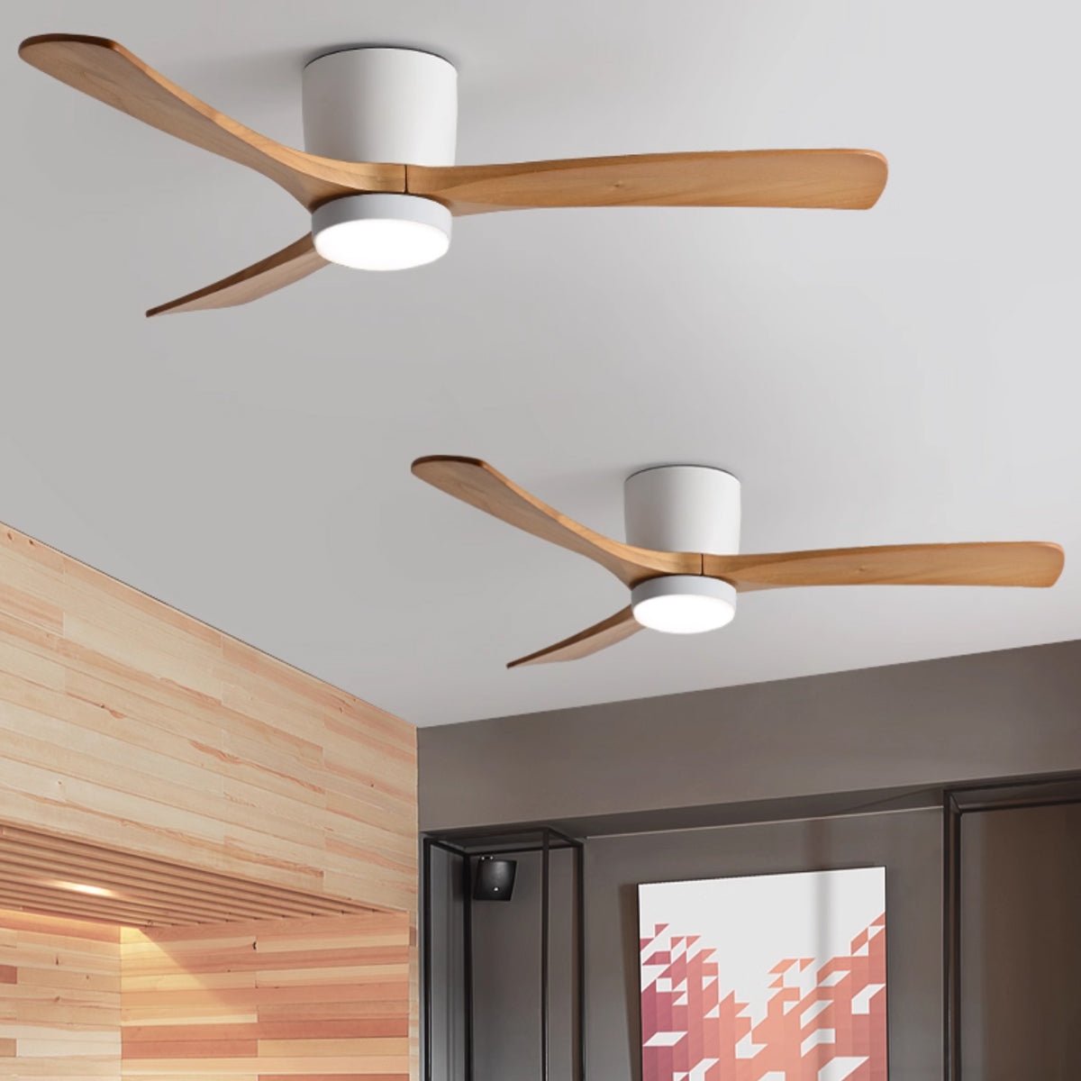 VAYLORA - Sculptural Wooden Ceiling Fan Light for Quiet Comfort