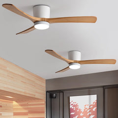 VAYLORA - Sculptural Wooden Ceiling Fan Light for Quiet Comfort