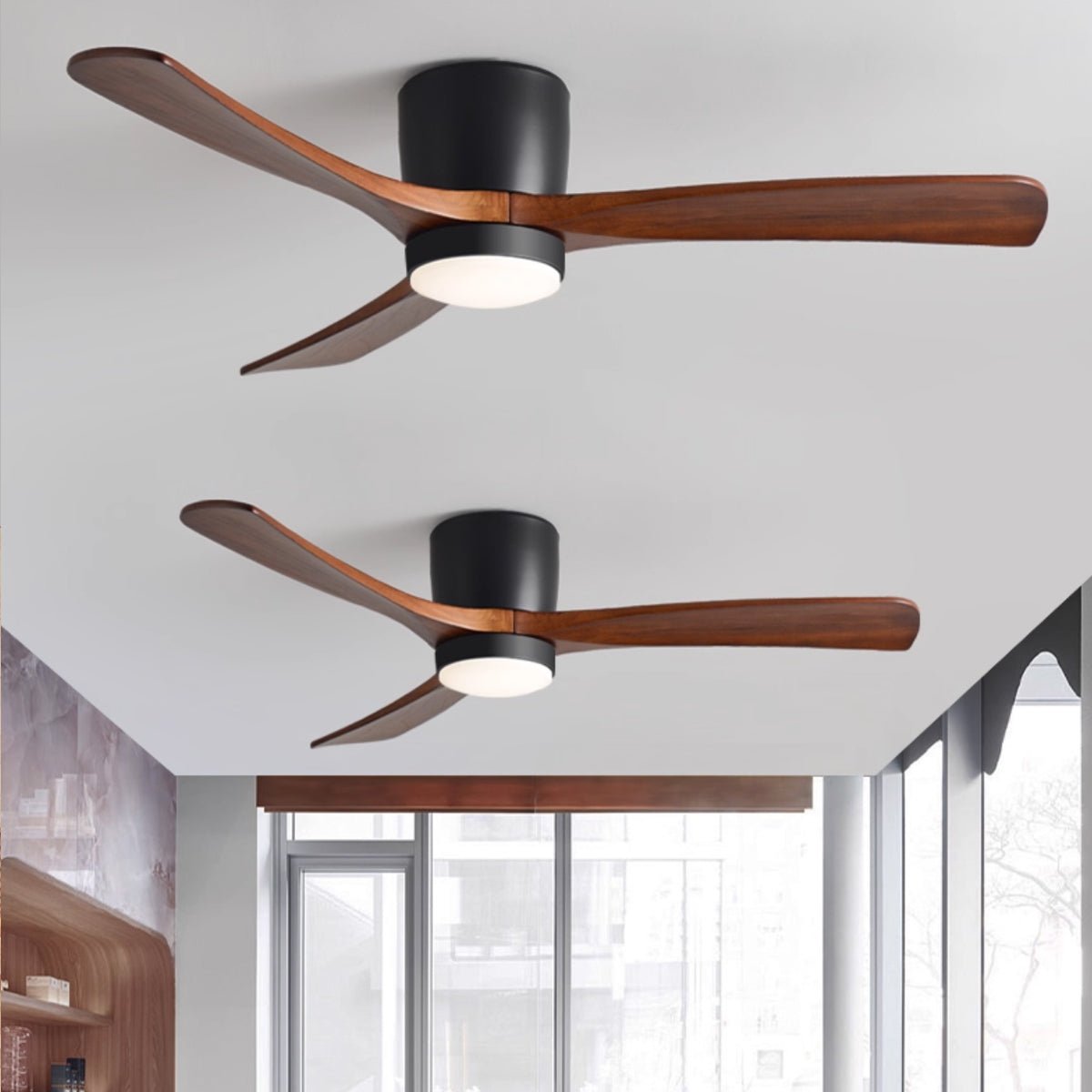 VAYLORA - Sculptural Wooden Ceiling Fan Light for Quiet Comfort