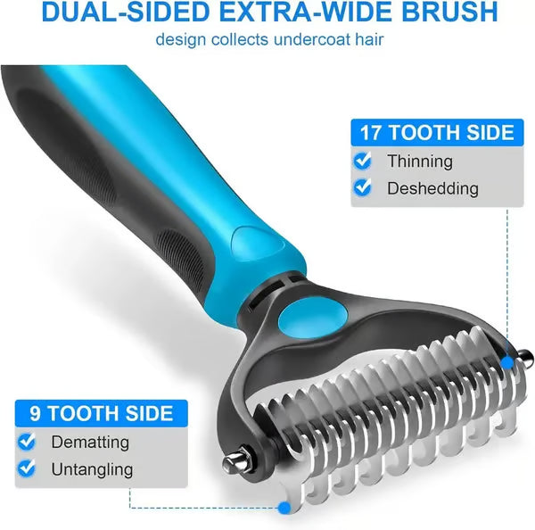 COATGUARD - Dual-Sided Pet Comb for Easy Deshedding and Detangling