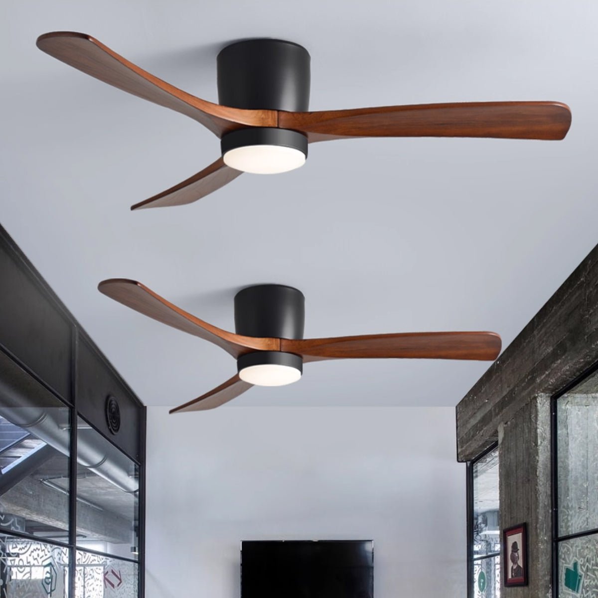 VAYLORA - Sculptural Wooden Ceiling Fan Light for Quiet Comfort