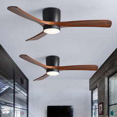 VAYLORA - Sculptural Wooden Ceiling Fan Light for Quiet Comfort