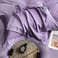 GLOSSIVA - Silk-Blend Pillowcase Pair for Artful Seating Accents
