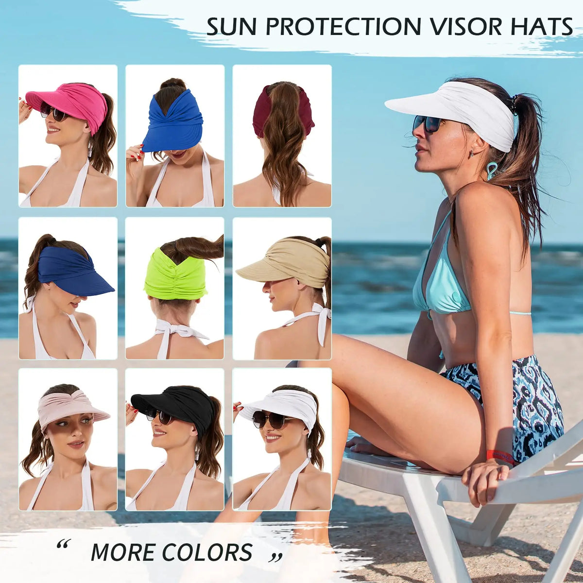 VYSOLAE - Ponytail Sun Visor for UPF 50+ Face Protection