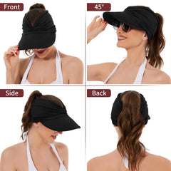 VYSOLAE - Ponytail Sun Visor for UPF 50+ Face Protection