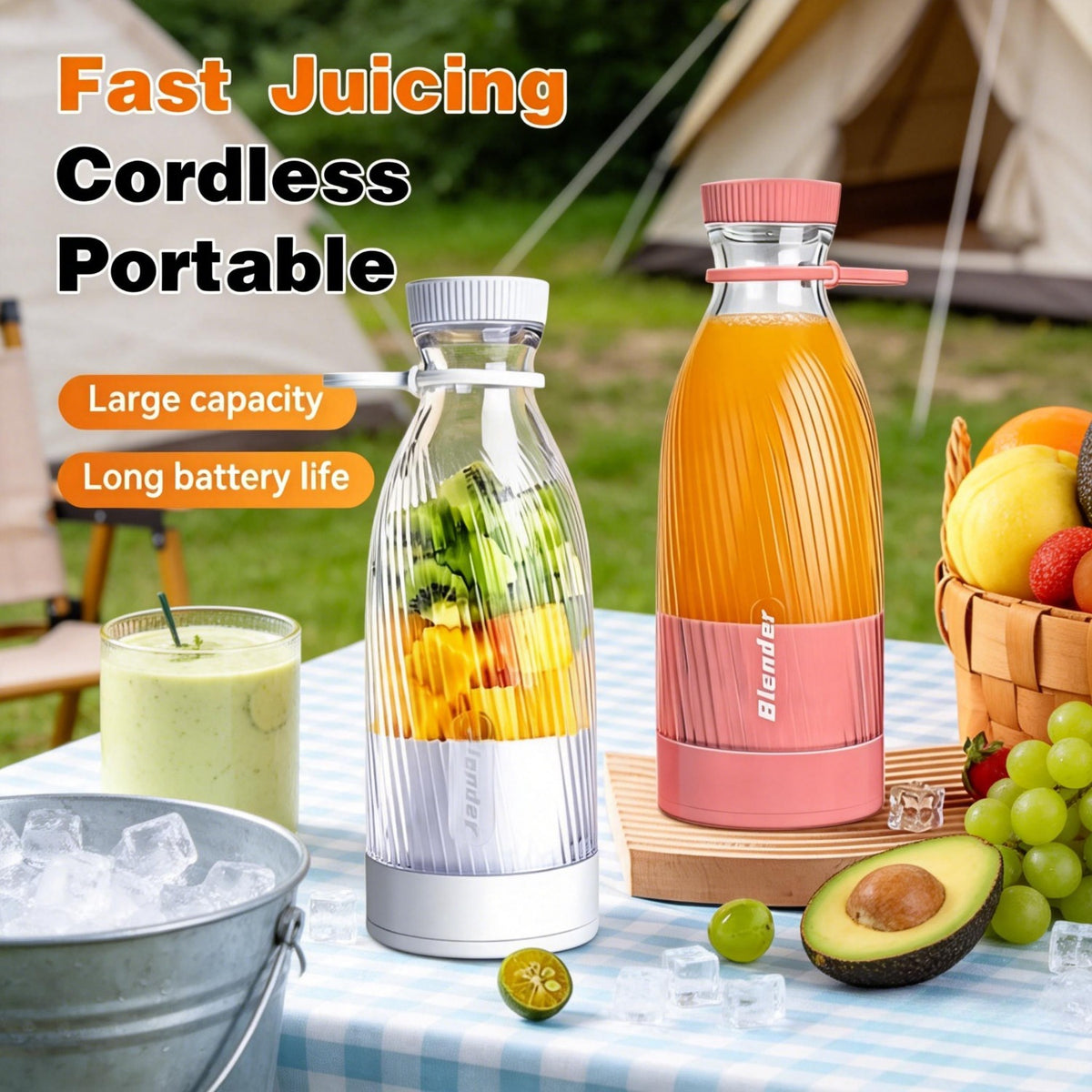 FRUVANO - Patterned Portable Blender for Fresh Drinks Anywhere