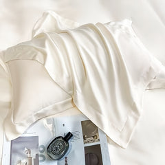 GLOSSIVA - Silk-Blend Pillowcase Pair for Artful Seating Accents