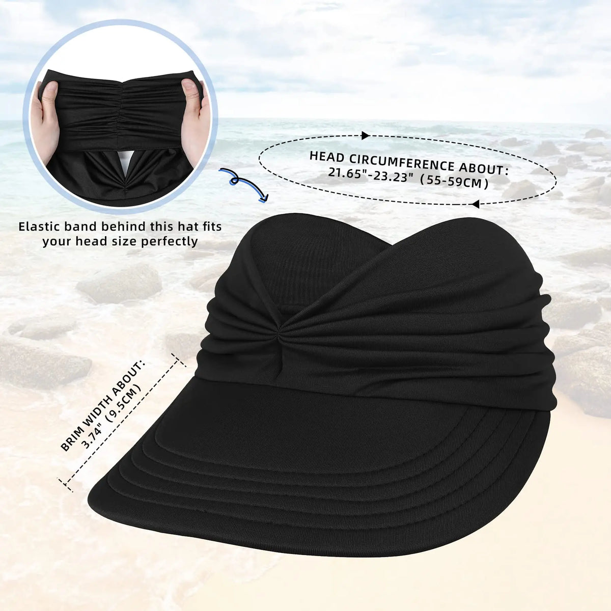VYSOLAE - Ponytail Sun Visor for UPF 50+ Face Protection