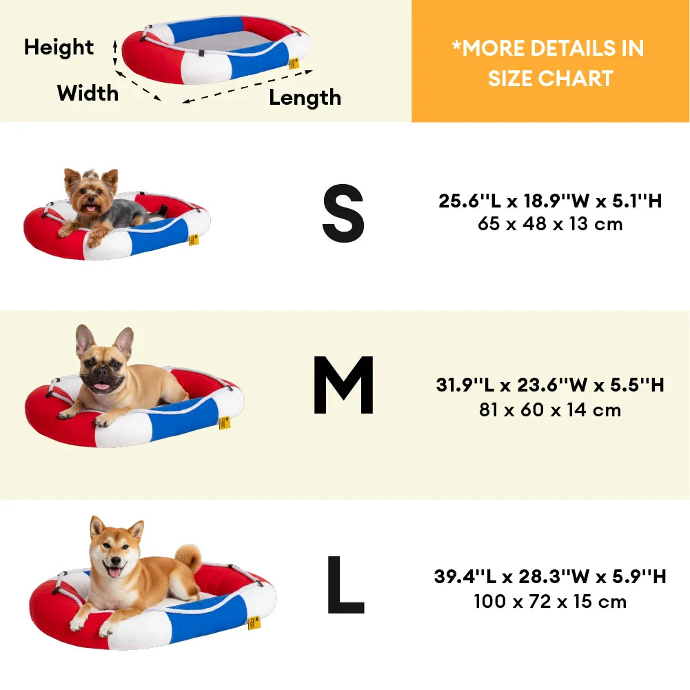 RAVYLO - Boat-Shaped Cooling Pet Bed for Summer Comfort