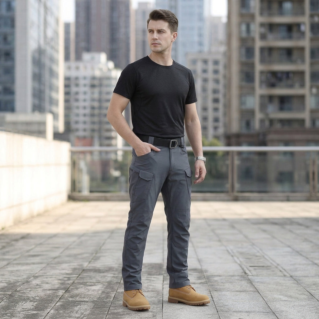 ROVEXIL - Men's Stretch Cargo Pants for Flexible Pocket Storage