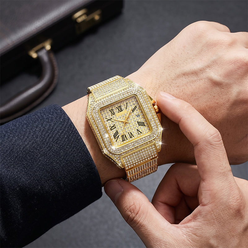 GLIMVIA - Square Rhinestone Watch That Adds Sparkle to Any Look