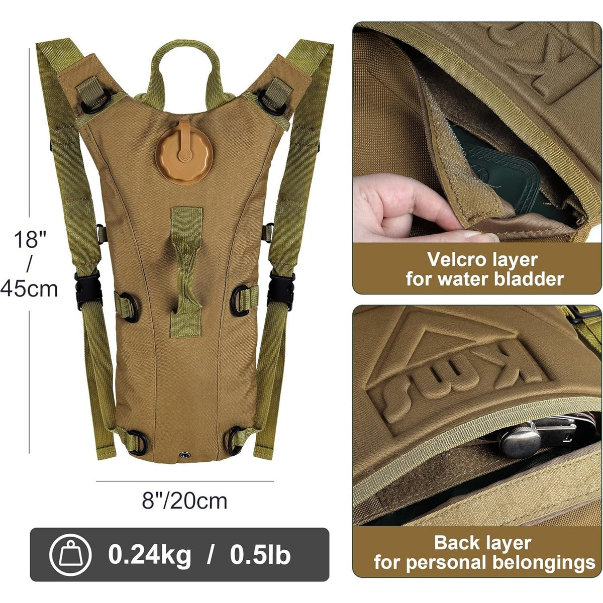 KELVORA - 3-Liter Hydration Backpack for Hands-Free Adventures