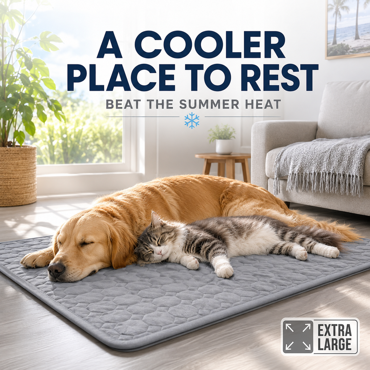 CALYVRA - Extra-Large Cooling Pet Mat for a Dedicated Retreat