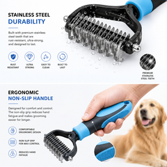 FURVENA - Dual-Sided Pet Brush for Tangle-Free Coats