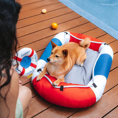 RAVYLO - Boat-Shaped Cooling Pet Bed for Summer Comfort