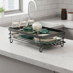 DRYVORA - Folding Stainless Steel Dish Rack for Clear Counters