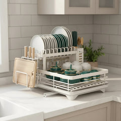 DRYVORA - Folding Stainless Steel Dish Rack for Clear Counters