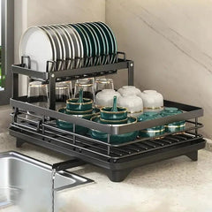 DRYVORA - Folding Stainless Steel Dish Rack for Clear Counters