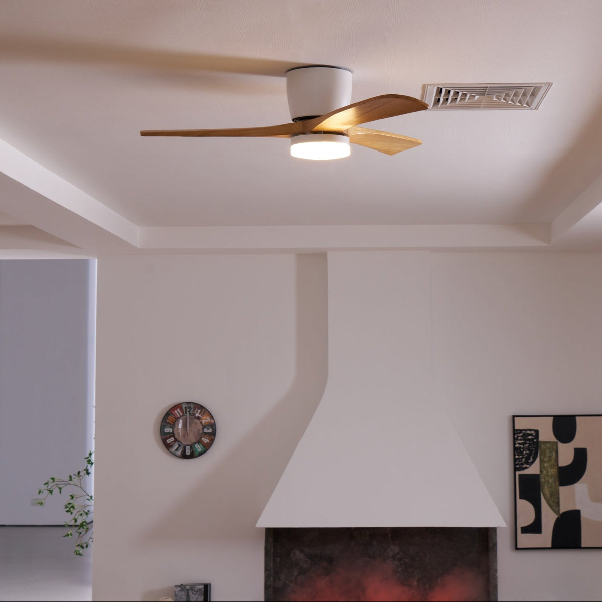 VAYLORA - Sculptural Wooden Ceiling Fan Light for Quiet Comfort