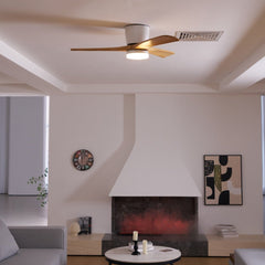 VAYLORA - Sculptural Wooden Ceiling Fan Light for Quiet Comfort