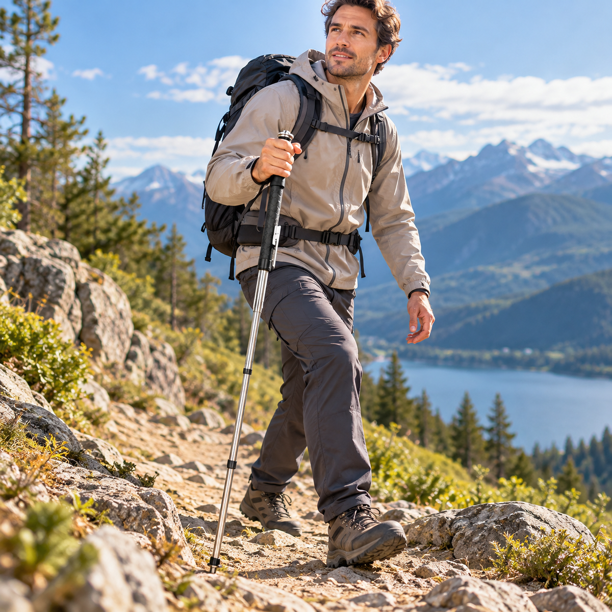 DEFENSTEP - Adjustable Walking Stick for Stability and Personal Safety