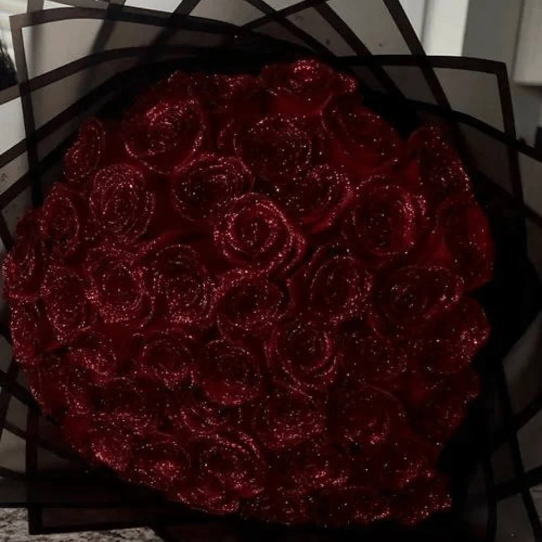 GLAMROSE - Glitter Rose Ornament for Everlasting Romantic Decor