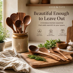TAVEROA - Teak Utensil Set for Scratch-Free Everyday Cooking