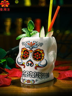 SKULVIA - Sculptural Ceramic Tiki Glass for Memorable Cocktails