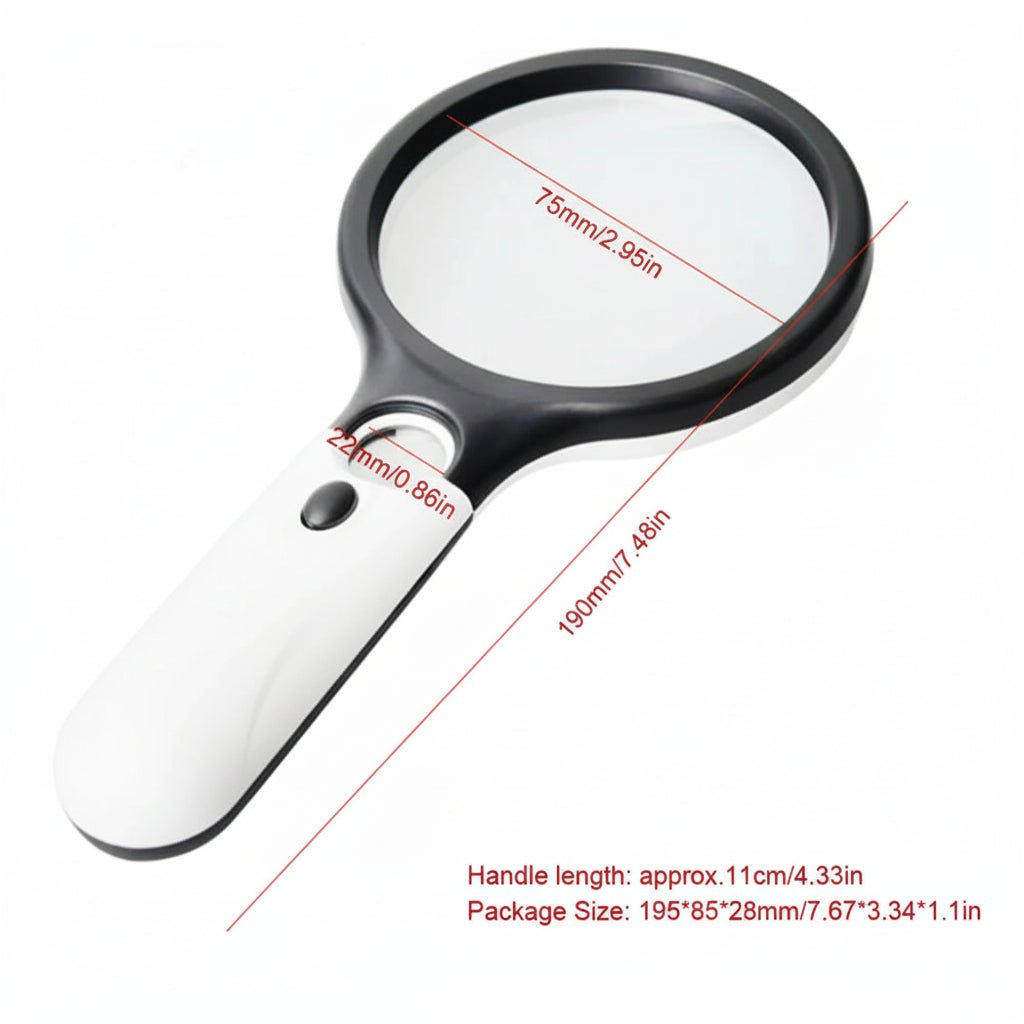 DETAILVIEW - LED Magnifying Glass for Clear Reading and Inspection