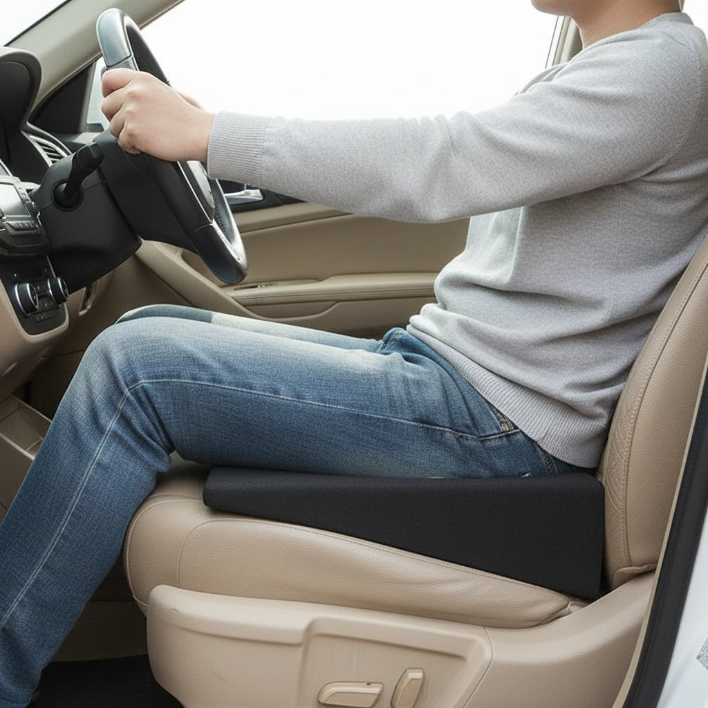 DRIVECUSH - Memory Foam Car Cushion for Posture and Road Visibility
