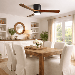 VAYLORA - Sculptural Wooden Ceiling Fan Light for Quiet Comfort
