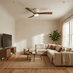 VAYLORA - Sculptural Wooden Ceiling Fan Light for Quiet Comfort