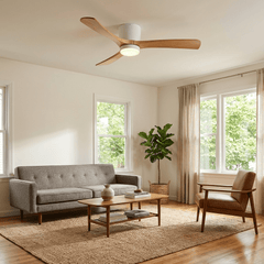 VAYLORA - Sculptural Wooden Ceiling Fan Light for Quiet Comfort